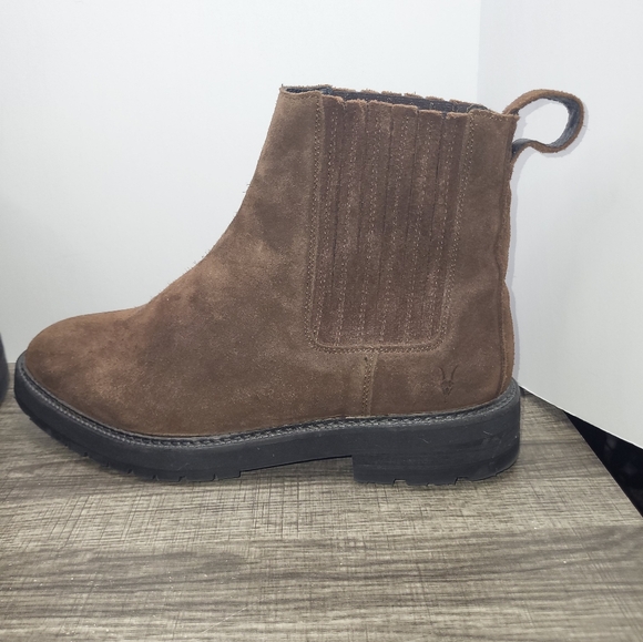 ALL SAINTS ‘NOBLE’ Suede Chocolate Brown Chelsea Boots Mens Size 46 EU 13 US - Picture 2 of 10